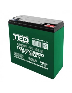 Acumulator 12V Vehicule Electrice, Dimensiuni 181 x 76 x 167 mm, Baterie 12V 25Ah M5, TED Electric TED003782