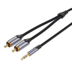 Cablu RCA (Cinch) mufă la 3,5 mm Vention 3 m (gri)
