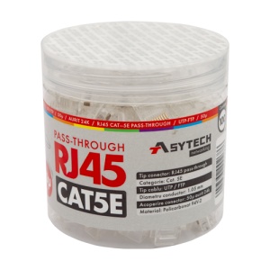 Mufa RJ-45 UTP Cat.5e EZ Passthrough, 50Âµ (100 buc) RJ45-CAT5E-EZ-50U-JAR