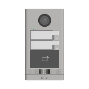 Post exterior videointerfon TCP/IP pentru 2 familii, IR, IK08 - UNV OEU-202S-HMK2