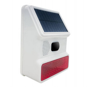 Sirenă fără fir cu lumină stroboscopică alimentată cu energie solară