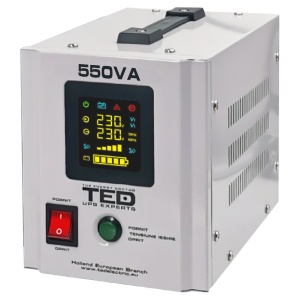 UPS Pentru Centrala, Sursa Curent Centrala 550VA 300W cu Ecran LCD si Sinusoidala Pura, Utilizeaza Baterie 12V, Ted Electric TED000354