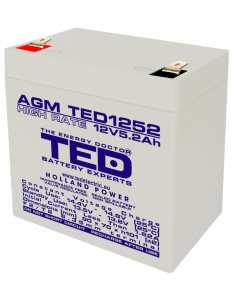 Acumulator 12V High Rate, Dimensiuni 90 x 70 x 98 mm, Baterie 12V 5.2Ah F2, TED Electric TED003287
