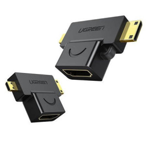 Adaptor UGREEN micro HDMI și mini HDMI la HDMI (negru)