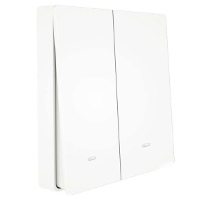 Buton cinetic wireless 2 canale White RF
