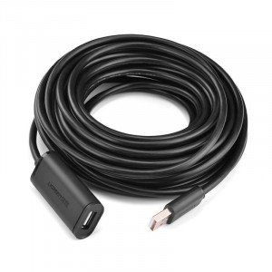 Cablu de extensie UGREEN US121 USB 2.0 activ, 15m (negru)