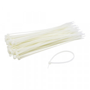 Coliere de plastic 200x2.5 mm, ALB, 100 buc PKB-200M