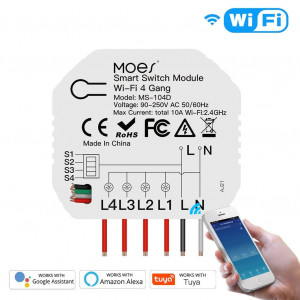 Mini întrerupător inteligent Wifi cvadruplu TUYA