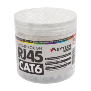 Mufa RJ-45 UTP Cat.6 EZ Passthrough (100 buc) RJ45-CAT6-EZ-JAR