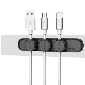 Organizator magnetic clip pentru cablu Baseus Peas negru