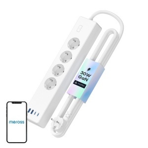 Priza inteligenta Meross MSP844(EU) cu încărcare rapidă, 4 prize + 2x USB-A + 2x USB-C (Matter)
