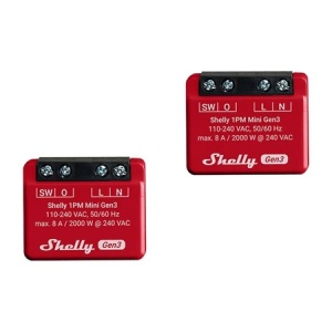 SHELLY 1PM MINI GENERATIA 3 - 1X 8A (WIFI, BLUETOOTH) 2 pack