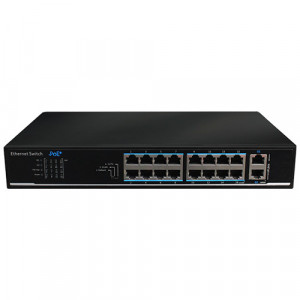 Switch 16 porturi PoE, 2 port uplink, 135W - UTEPO UTP1218-PSB150