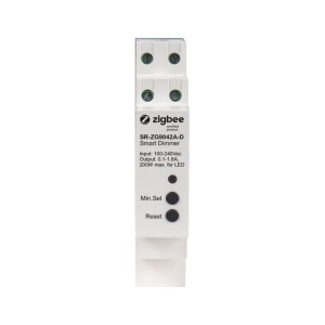 Variator inteligent (dimmer) Sunricher Zigbee pentru șină DIN, 230V fara nul AC, 400W