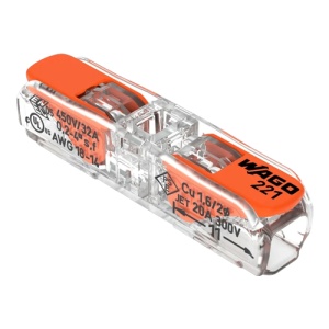 Conector derivatie in linie, 2 fire, max. 4 mmÂ² (60 buc.) - WAGO 221-2411