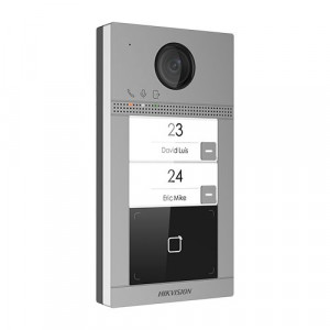 Panou exterior videointerfon TCP/IP pentru 2 familii, Wi-Fi 2.4GHz, control acces integrat - HIKVISION DS-KV8213-WME1