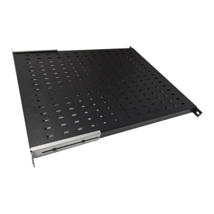 Raft fix cu prindere reglabila 19'' 1U, 570mm, universal, fixare fata si spate, pentru rack cu adancime 800mm, sarcina 50kg, negru, DECKRO
