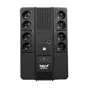 UPS TSY Power, 1000VA/600W, LED, AVR-repornire automata, Management, 8 x Schuko, 2 x RJ45, 1 X USB type B TSY-D-1K0-LED