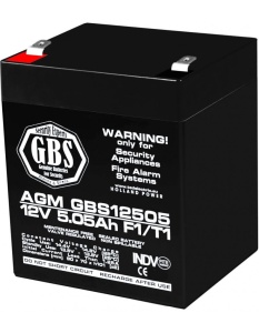 Acumulator 12V Sisteme Alarma, Dimensiuni 90 x 70 x 107 mm, Baterie 12V 5.05Ah F1, TED Electric GBS