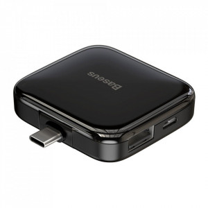 Adaptor Baseus 4x USB 2.0 HUB cu mufa USB de tip C (OTG) - negru