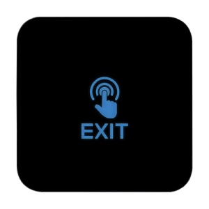 Buton de iesire Touch, plastic negru, montaj aparent, 12-24 Vcc, NO-NC-COM, LED, 86 x 86 mm CSB-86T-P2