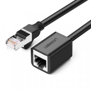 Cablu prelungitor Ugreen Ethernet RJ45 Cat 6 FTP 1000 Mbps 2 m negru