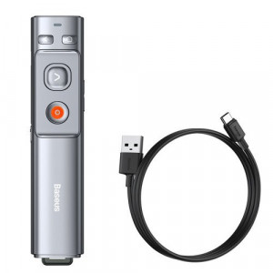 Prezentator wireless Baseus Orange Dot (laser roșu) (versiunea cu acumulator) gri