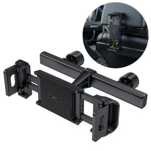 Suport auto tetieră pentru telefon și tabletă Acefast (135-230 mm lățime) negru
