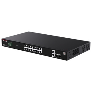 Switch 16 x RJ45 1G PoE, 2 x SFP 1G, 2 x RJ45 1G, Management, 1U - IP-COM G2220P-16-250W