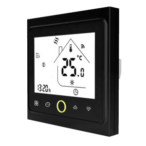 Termostat inteligent pentru incalzire electrica si centrala pe gaz LCD Wi-Fi Negru TUYA