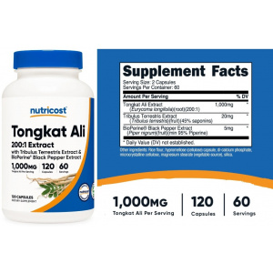 Longjack Extract 200:1 500mg + BioPerine + Tribulus Extract 60 capsule LongJack TestoJack