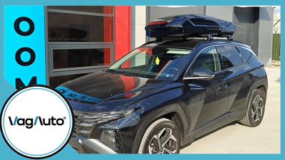 HYUNDAI TUCSON - cu bare longitudinale lipite de plafon - montaj cutie Thule Motion 3 și bare Thule WingBar Edge