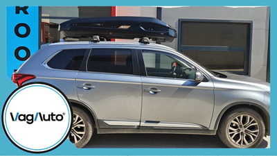 MITSUBISHI Outlander - cu bare longitudinale lipite de plafon - montaj cutie Modula Falcon și bare Thule WingBar Edge