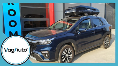 SUZUKI S-Cross - cu bare logitudinale lipite de plafon - montaj cutie Modula Falcon și bare Cruz