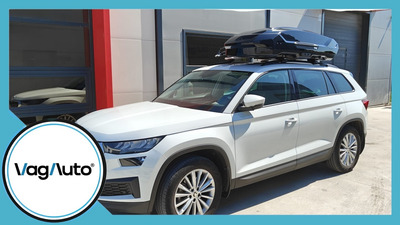 SKODA KAROQ - cu bare longitudinale despartite de plafon - montaj cutie Thule Motion 3  + bare Thule Wingbar Evo + suport bicicleta Thule ProRide 598
