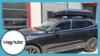 VOLVO XC60 - cu bare longitudinale lipite de plafon - montaj bare Thule Evo + cort auto Overlander Nova Eco-Green