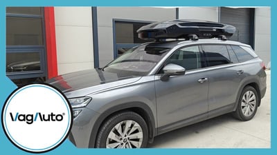 SKODA KODIAQ - cu bare longitudinale despartite de plafon - montaj cutie Thule Motion 3 + bare Thule Wingbar Edge