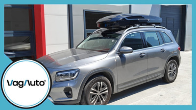 MERCEDES BENZ GLB - cu bare longitudinale despartite de plafon - montaj bare Thule WingBar Edge și cutie Thule Motion 3 Low