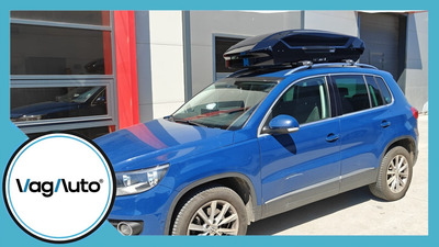VOLKSWAGEN TIGUAN - montaj cutie portbagaj Thule Motion 3 + bare Thule WingBar Edge