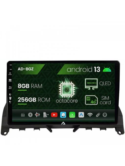 Navigatie Mercedes Benz C-Class W204 (2006-2012), Android 13, Z-Octacore , 8GB RAM , 256GB ROM, 9 Inch - AD-BGZ9008,AD-BGRKIT419