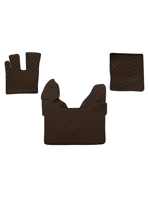 Set 3 covorase camion F-Core, Piele-ECO, pentru DAF XF 106, transmisie automata, Maro