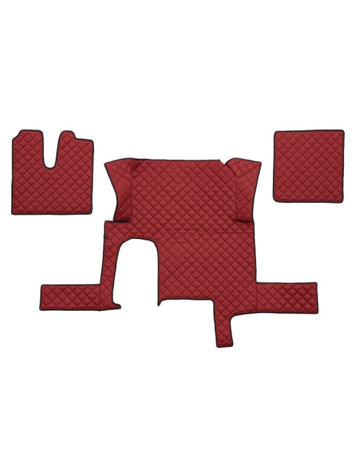 Set 3 covorase camion F-Core, Piele-ECO, pentru MAN TGX, transmisie automata, un sertar, Rosu