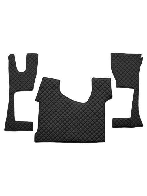 Set 3 covorase camion F-Core, Piele-ECO, pentru MERCEDES ACTROS MP4 / MP5, cabina ingusta 230 cm, Negru