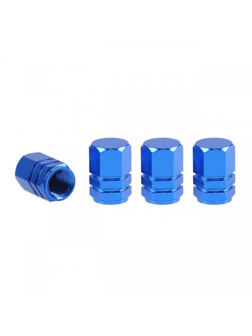 Set capacele auto pentru ventil hexagon albastru 4 buc