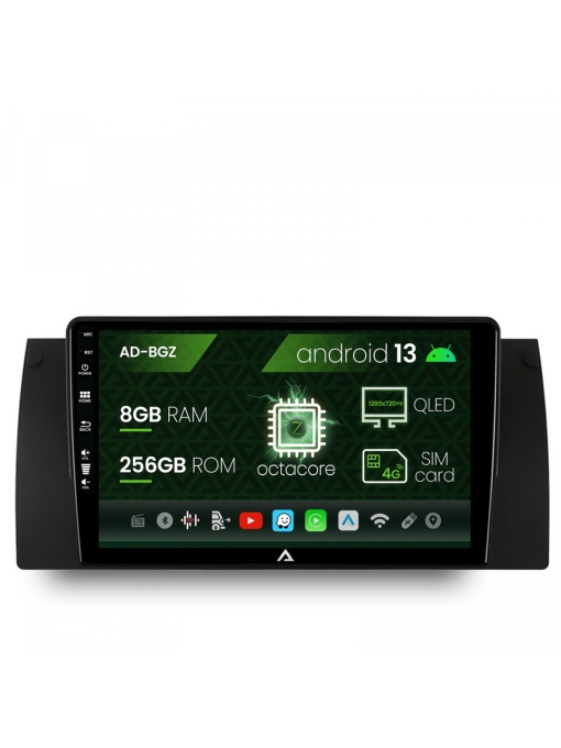 Navigatie BMW E39,E53,E38, Android 13, Z-Octacore , 8GB RAM , 256GB ROM, 9 Inch - AD-BGZ9008,AD-BGRKIT392