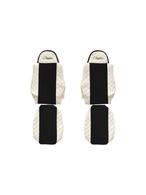 Set 2 huse scaun camion F-Core, Piele-ECO, pentru MAN TGA, TGL, TGM, Bej/Negru