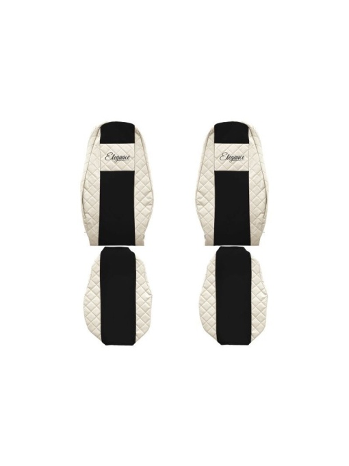 Set 2 huse scaun camion F-Core, Piele-ECO, pentru VOLVO FH 16 II, Bej/Negru