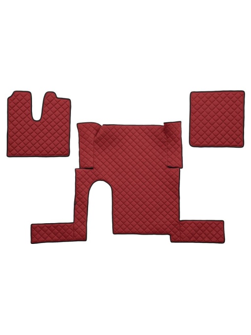 Set 3 covorase camion F-Core, Piele-ECO, pentru MAN TGX, transmisie manuala, 1 sertar, Rosu