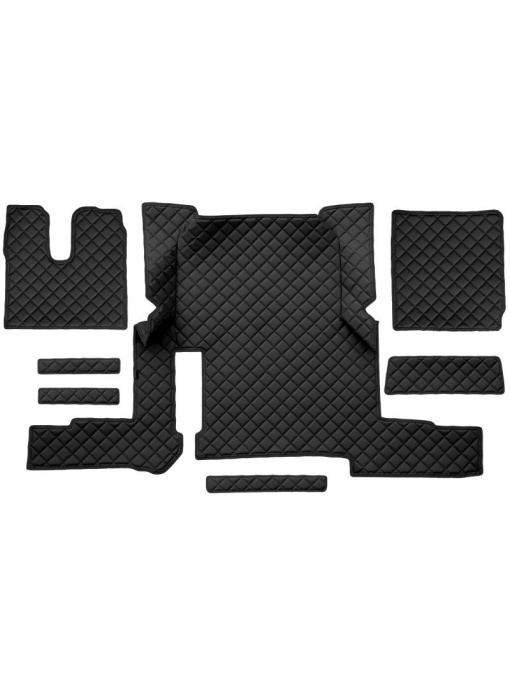 Set 7 covorase camion F-Core, Piele-ECO, pentru MAN TGX, transmisie automata, 1 sertar, Negru
