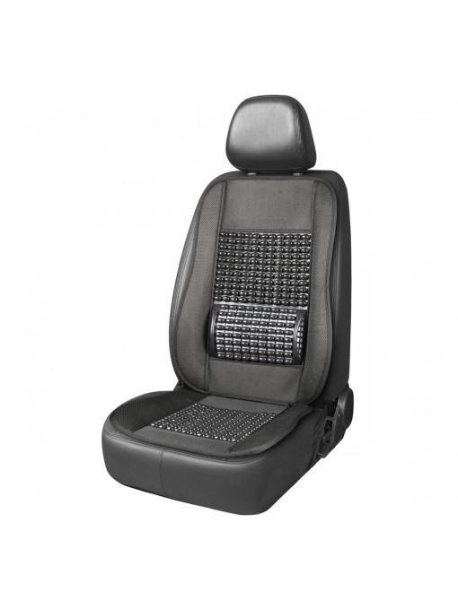 Husa scaun auto cu bile de masaj si suport lombar, dimensiuni 110 x 46 cm, culoare Neagra